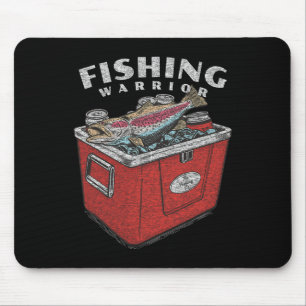 Tapis De Souris Guerrier de pêche drôle disant pêcheur vintage Gra