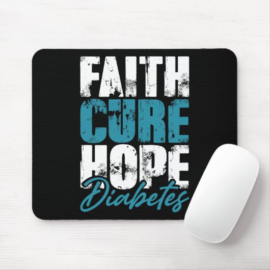 Tapis De Souris Guerrier diabétique Don Faith Cure Hope Diabetes A (Avec souris)