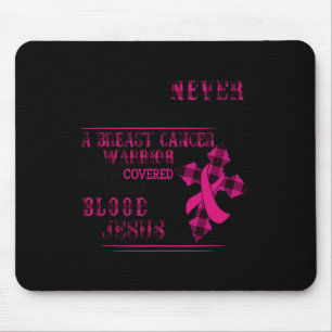 Tapis De Souris Guerrier Du Cancer Du Sein Couvert Par Le Sang