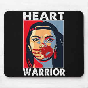 Tapis De Souris Guerrière Cardiaque Femmes Je Porte Rouge Maladie