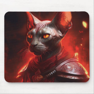 Tapis De Souris Guerrière Chat Sphinx D'une Autre Galaxie