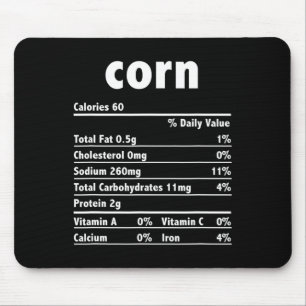 Tapis De Souris Guide nutritionnel sain du maïs pour le festin de 