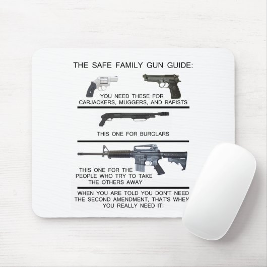 TAPIS DE SOURIS GUIDE SÛR D'ARME À FEU DE FAMILLE (Avec souris)