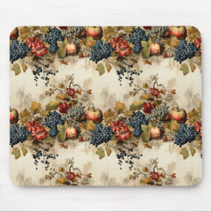Tapis De Souris Guirlande de raisin de vigne vintage crème