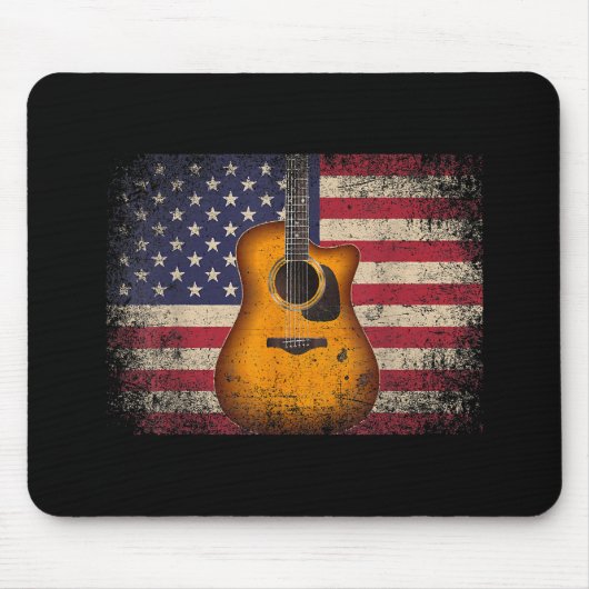 Tapis De Souris Guitar 4th of July Venin American Flag USA - Count (Devant)
