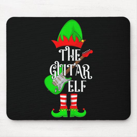 Tapis De Souris Guitar Elf Christmas Pajamas Matching Family Elf S (Devant)