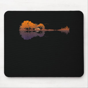 Tapis De Souris Guitar Lake Shadow Love Guitar Gift Music Amoureux