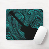 Tapis De Souris Guitare Abstraite Mousepad, Turquoise (Avec souris)