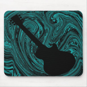 Tapis De Souris Guitare Abstraite Mousepad, Turquoise