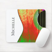Tapis De Souris Guitare Abstraite rouge et jaune (Avec souris)
