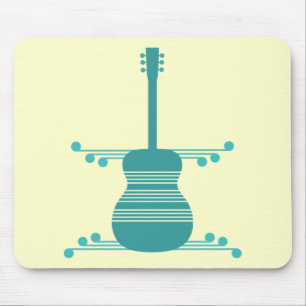 Tapis De Souris Guitare rétro Mousepad, Turquoise