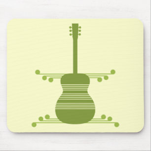 Tapis De Souris Guitare rétro Mousepad, Vert olive