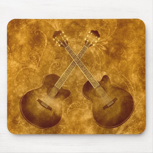 Tapis De Souris Guitares acoustiques vintages Mousepad (Devant)