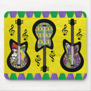 Tapis De Souris Guitares Colorées de Mardi Gras