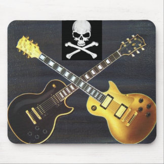Tapis De Souris Guitares de duel crâne et os croisés Mousepad