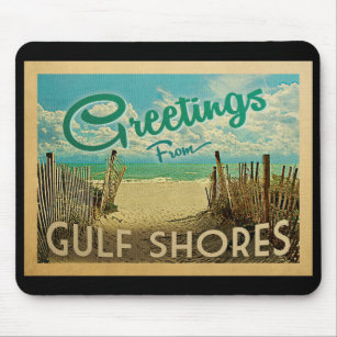 Tapis De Souris Gulf Shores Beach Vintage voyage