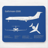 Tapis De Souris Gulfstream G500 - Plan directeur de l'avion ABD (Devant)