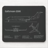 Tapis De Souris Gulfstream G500 - Plan directeur de l'avion PD (Devant)