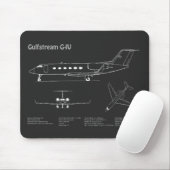 Tapis De Souris Gulfstream G-IV - Plan directeur de l'avion PD (Avec souris)