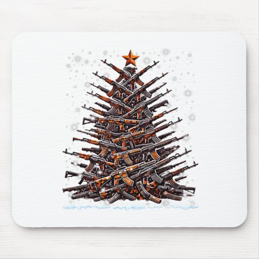 Tapis De Souris Guns Christmas Tree Funny Men Xmas 2024 For Gun Lo (Devant)