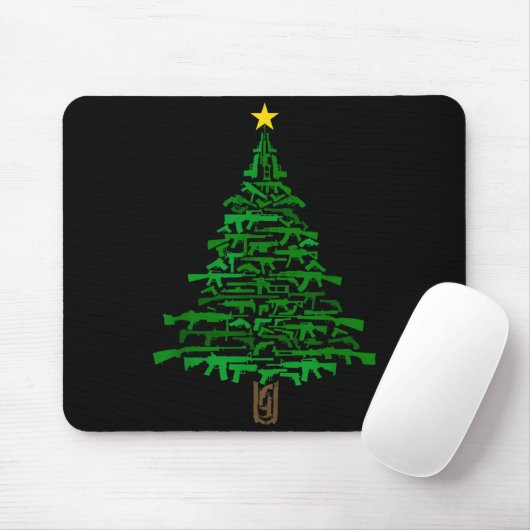 Tapis De Souris Guns Christmas Tree - Xmas Gift For Guns Lover (Avec souris)