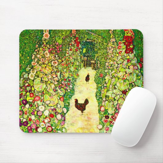 Tapis De Souris Gustav Klimt Garden with Chickens (Avec souris)