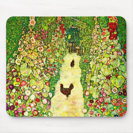 Tapis De Souris Gustav Klimt Garden with Chickens (Devant)