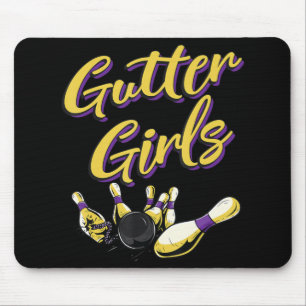 Tapis De Souris Gutter Girls, Fun Women Girls Bowling Nom de l'équ