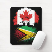 Tapis De Souris Guyana Guyane Drapeau canadien des racines d'arbre (Avec souris)