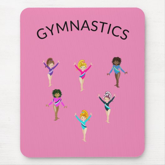 Tapis De Souris Gymnastique souris de fille avec 6 gymnaste! (Devant)
