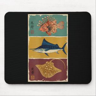 Tapis De Souris Gyotaku impression traditionnelle de poisson japon
