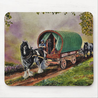 Tapis De Souris Gypsy Vanner cheval Irish Caravan wagon