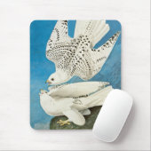 Tapis De Souris Gyrfalcons, alias Gerfalcons par John James Audubo (Avec souris)