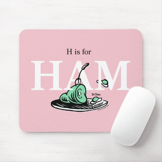 Tapis De Souris "H pour JAMBON" | Conception de l'alphabet (Avec souris)