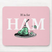 Tapis De Souris "H pour JAMBON" | Conception de l'alphabet (Devant)