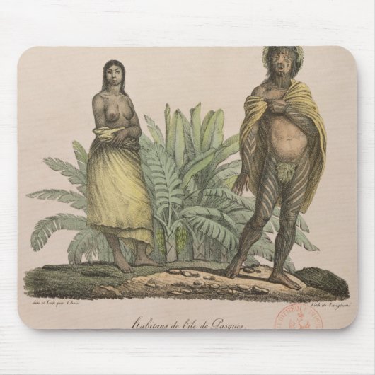 Tapis De Souris Habitants d'île de Pâques (Devant)