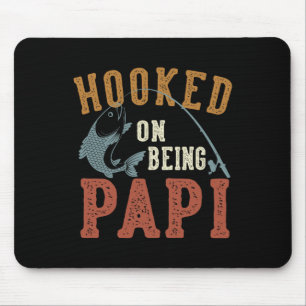 Tapis De Souris Haché d'être Papi Fête des pères de pêche Papi