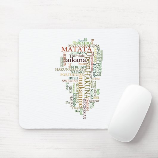Tapis De Souris Hakuna Matata Global Word Cloud Art (Avec souris)