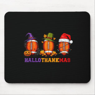 Tapis De Souris Hallothankmas drôle de football Halloween Thanksgi