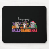 Tapis De Souris Hallothanksmas Cats _ Uni-adults, Uni-kids, Black, (Devant)