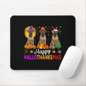 Tapis De Souris Hallothanksmas de Noël de Chien de Boxe (Avec souris)
