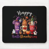 Tapis De Souris Hallothanksmas Joyeux Halloween Lover café Hallowe (Devant)