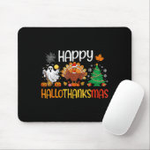 Tapis De Souris Hallothanksmas Shirt Funny Halloween Thanksgiving (Avec souris)