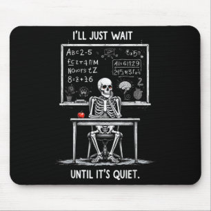 Tapis De Souris Halloween 2025 Funny calme squelette enseignant mi