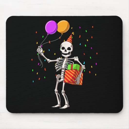 Tapis De Souris Halloween Anniversaire Soirée Skeleton Anniversair (Devant)