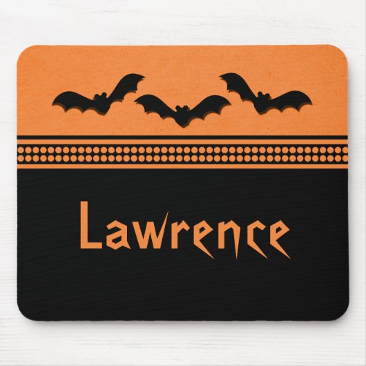 Tapis De Souris Halloween Batty Mousepad, Orange (Devant)