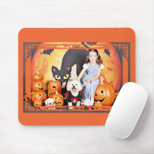 Tapis De Souris Halloween - Bichon Frise - Andi (Avec souris)