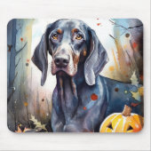 Tapis De Souris Halloween Bluetick Coonhound avec la peur Citrouil (Devant)