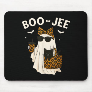 Tapis De Souris Halloween Boo Jee Mignon Léopard Fantôme Café Bouj