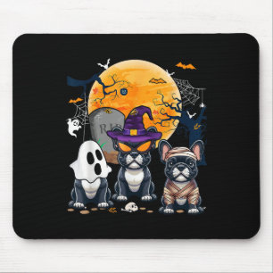 Tapis De Souris Halloween Bulldogs français Cosplay sorcière fantô